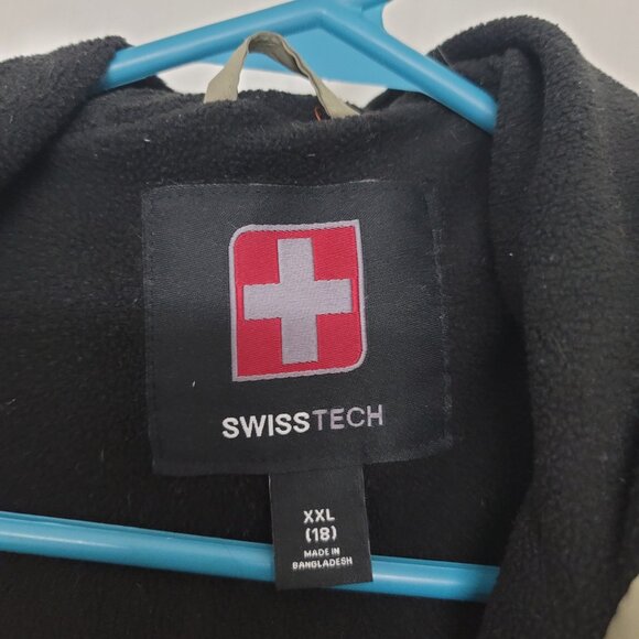 Kids Green Swiss Tech full zip puffer coat - Picture 3 of 3